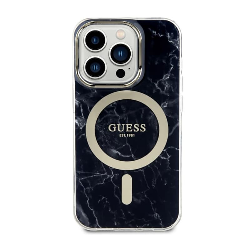 Guess Marble MagSafe - Case for iPhone 14 Pro (Black) 3
