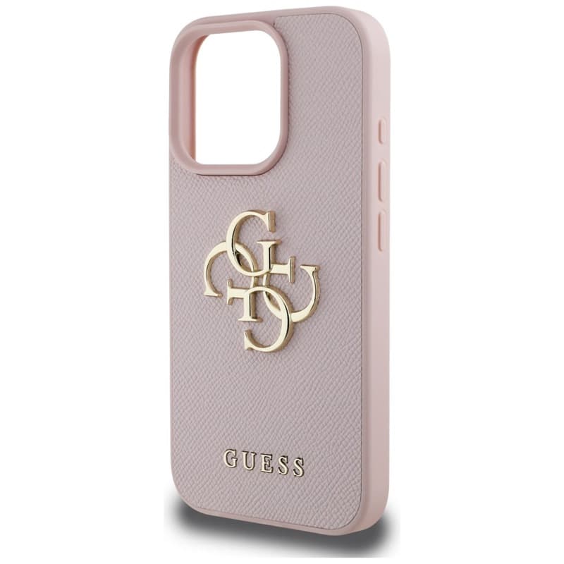 Guess Grained Big 4G Logo Small Classic Logo - Case for iPhone 16 Pro Max (pink) 6
