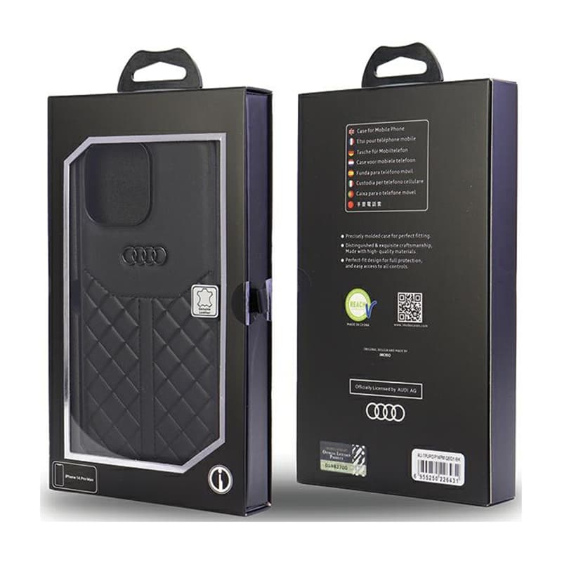 Audi Genuine Leather - Case for iPhone 14 Pro Max (Black) 7