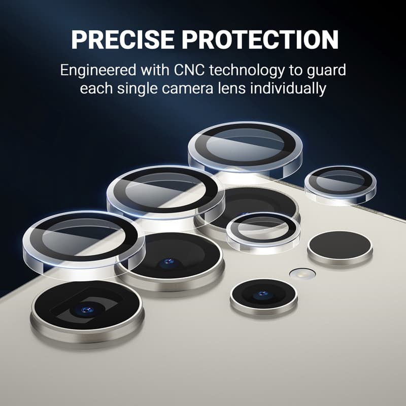 Crong Lens Ring - Tempered Glass for Samsung Galaxy S24 Ultra Camera Lens (Transparent) 4