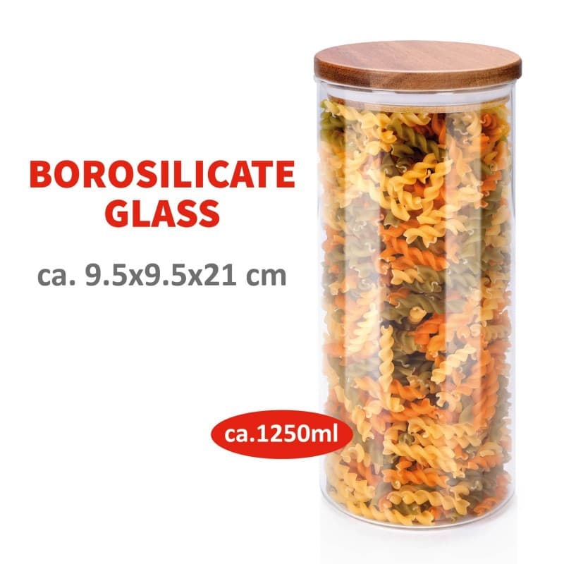Alpina - Glass Jar/Storage Container with Lid 1250 ml 9.5 x 21 cm 4