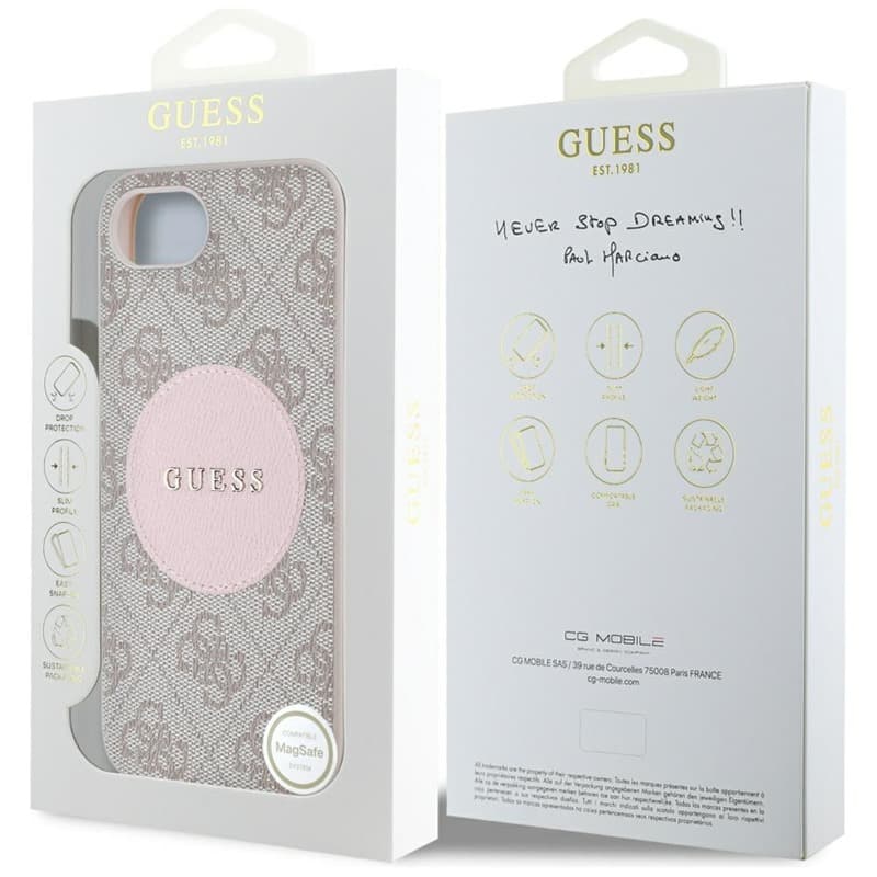 Guess 4G Circle Classic Logo MagSafe - Case for iPhone 16e (pink) 8