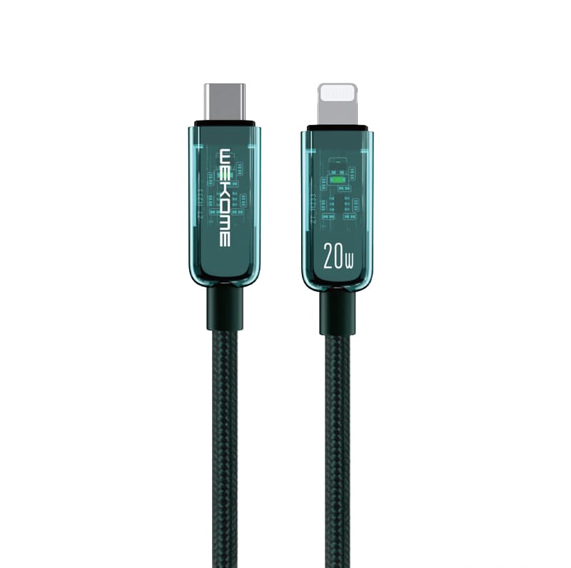 WEKOME WDC-181 Vanguard Series - USB-C to Lightning Super Fast Charging PD 20W connection cable 1m (Green) 1