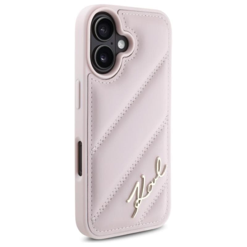 Karl Lagerfeld Quilted Signature - Case for iPhone 16 (pink) 4