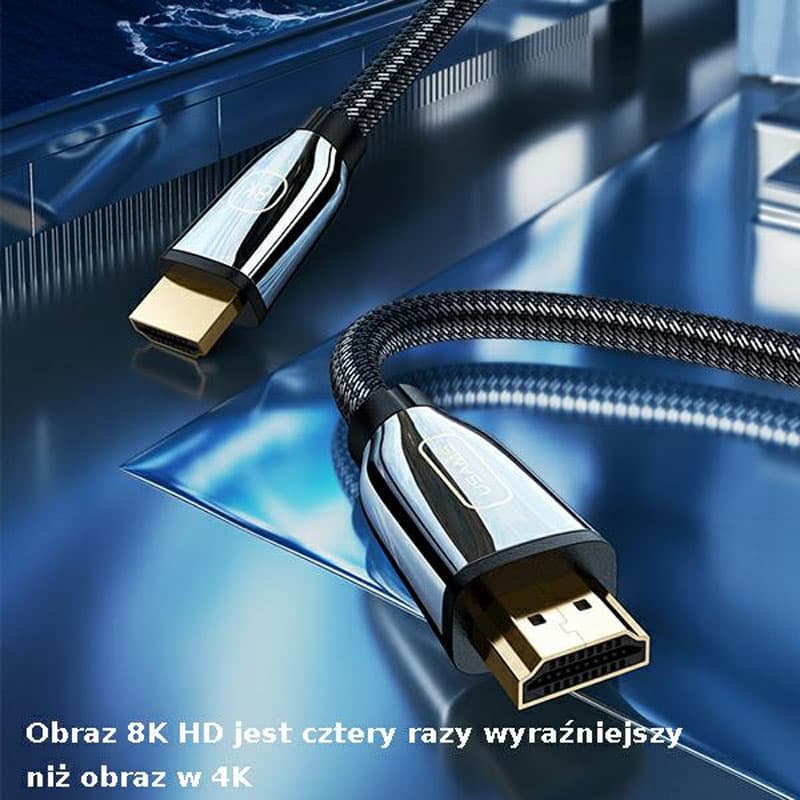 USAMS US-SJ497 - HDMI - HDMI 2.1 2m cable with 8K 60 Hz / 4K 120 Hz support (Black) 3