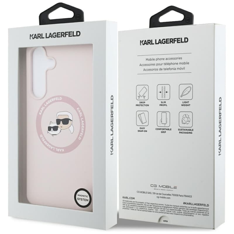 Karl Lagerfeld Silicone Karl & Choupette Heads MagSafe – Case Samsung Galaxy S25 FE (pink) 8