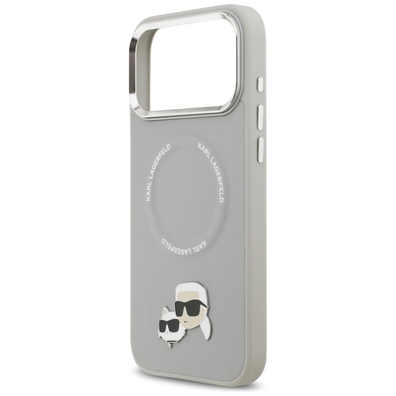 Karl Lagerfeld Karl & Choupette Pins MagSafe - Case for iPhone 17 Pro (gray) 6
