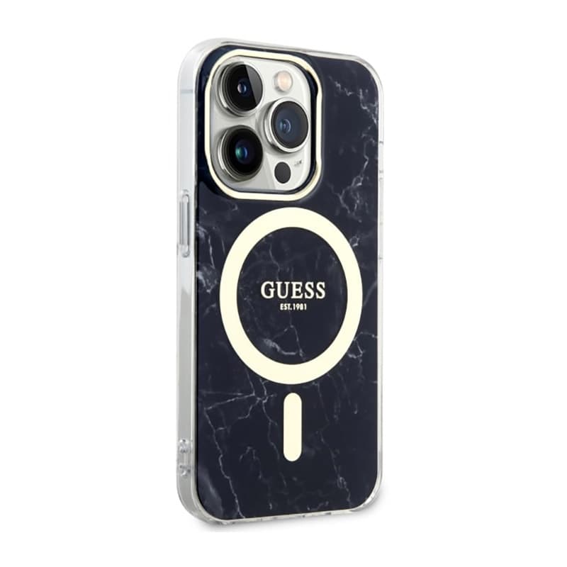 Guess Marble MagSafe - Case for iPhone 14 Pro (Black) 4
