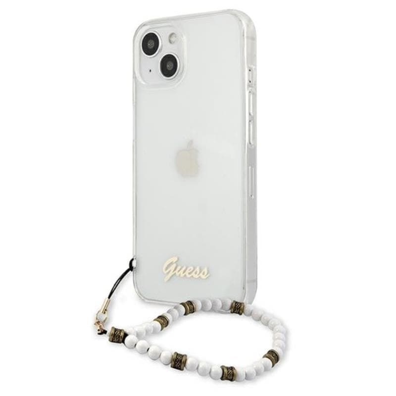 Guess White Pearl Strap - Case iPhone 15 / 14 / 13 (Clear) 2