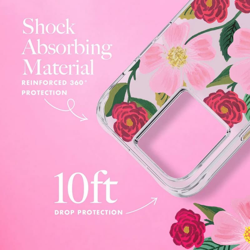 Rifle Paper Clear - Case decorated in gold for iPhone 14 / iPhone 13 (Rose Garden) 8