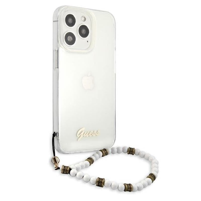 Guess White Pearl Strap - Case iPhone 13 Pro (Clear) 4