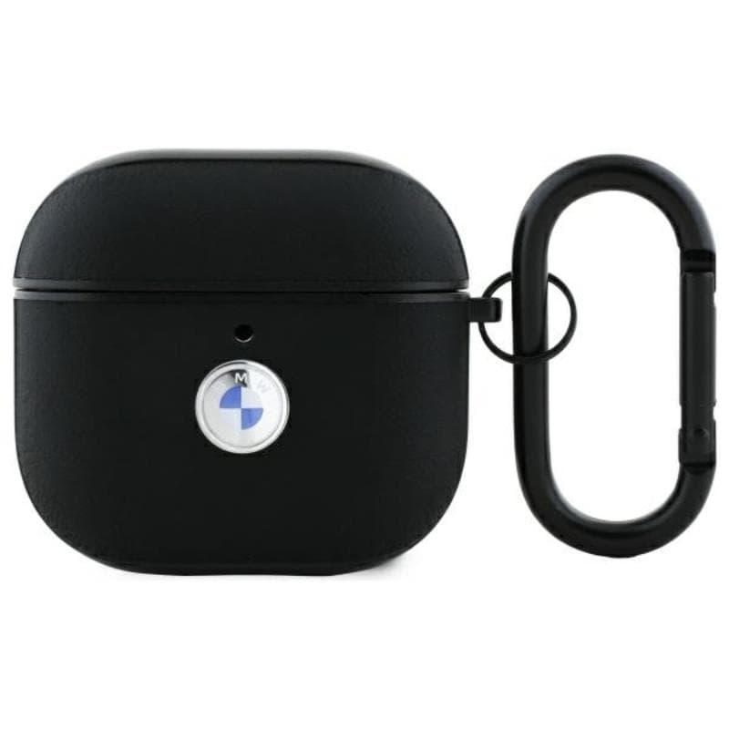 BMW Genuine Leather Silver Logo - Case for AirPods 4 (black)