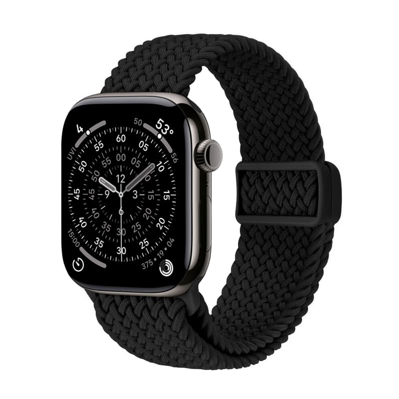 Crong Wave Band - Braided strap for Apple Watch 44/45/46/49 mm (black) 5
