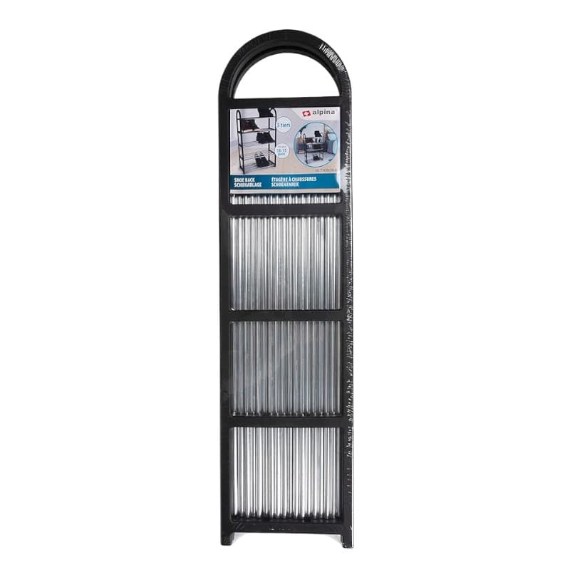 Alpina - Shoe Rack / Shelf / Stand 5-Tier 50x20x77 cm (Silver / Black) 5