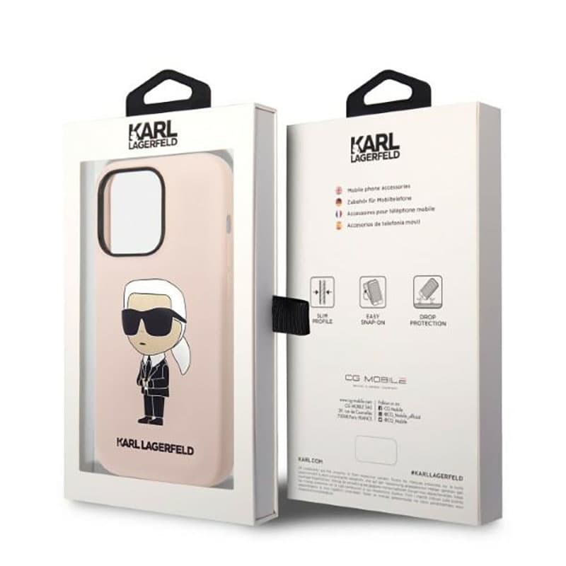 Karl Lagerfeld Silicone NFT Ikonik MagSafe - Case for iPhone 14 Pro (Pink) 8