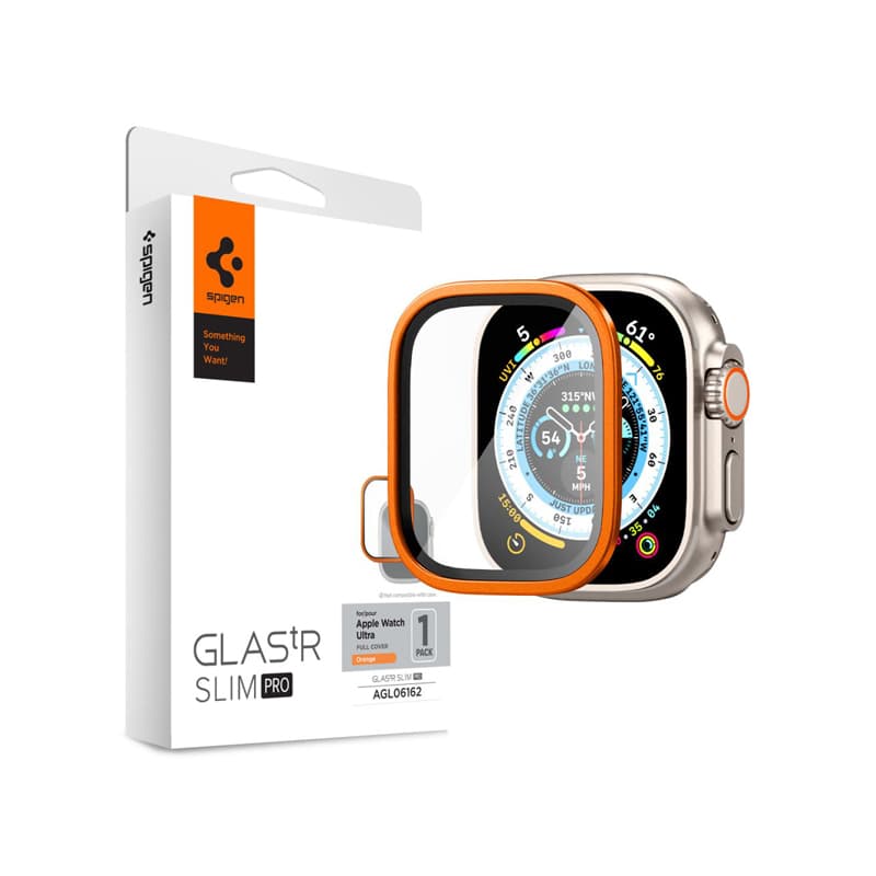 Spigen Glas.TR Slim Pro - Tempered glass for Apple Watch Ultra 49 mm (Orange)