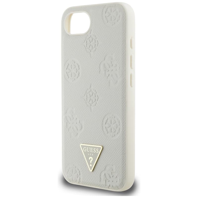 Guess Grained Hot Stamp Peony Triangle Logo MagSafe - Case for iPhone 16e (beige) 6