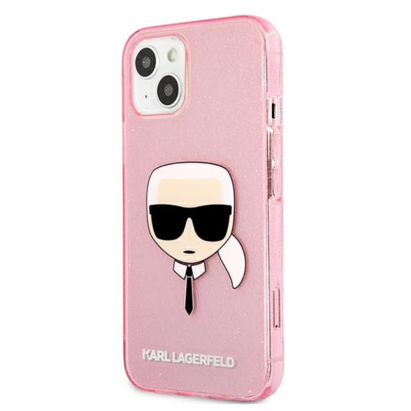 Karl Lagerfeld Karl’s Head Glitter - Case for iPhone 13 Mini (Pink) 2
