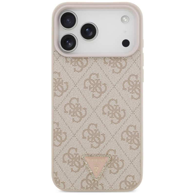 Guess Leather 4G Triangle Strass MagSafe - Case iPhone 17 Pro Max (pink) 3