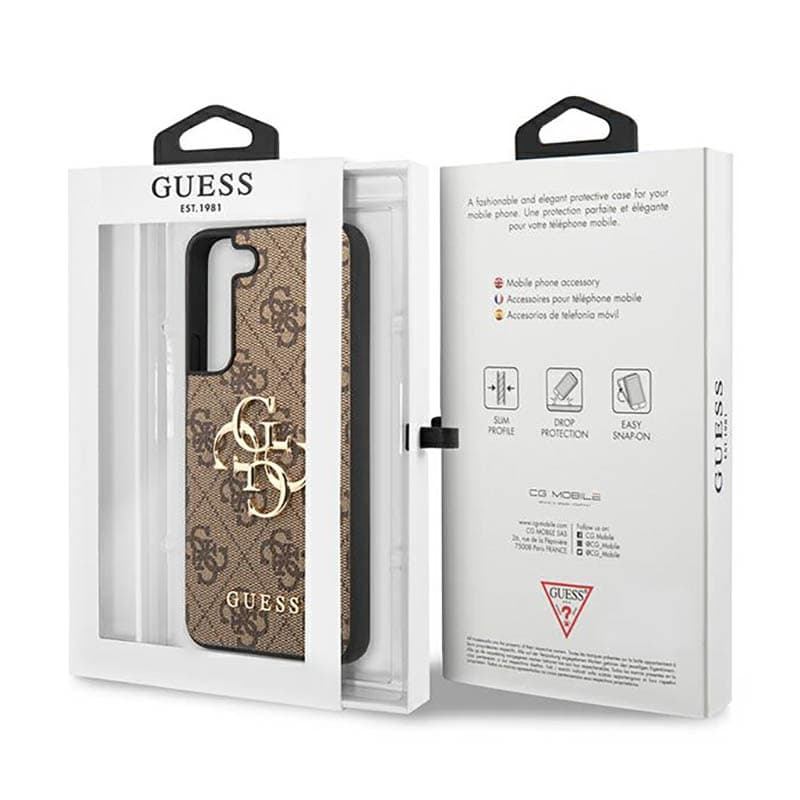 Guess 4G Big Metal Logo - Case for Samsung Galaxy S23 (Brown) 8