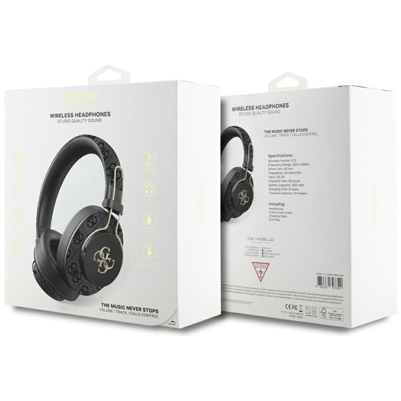 Guess Metal 4G Logo - Wireless Over-Ear Bluetooth Headphones ENC (black) 5
