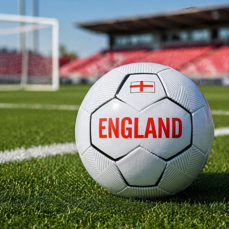 England Training Football 32 Panels Size 5 (White/Red) 2