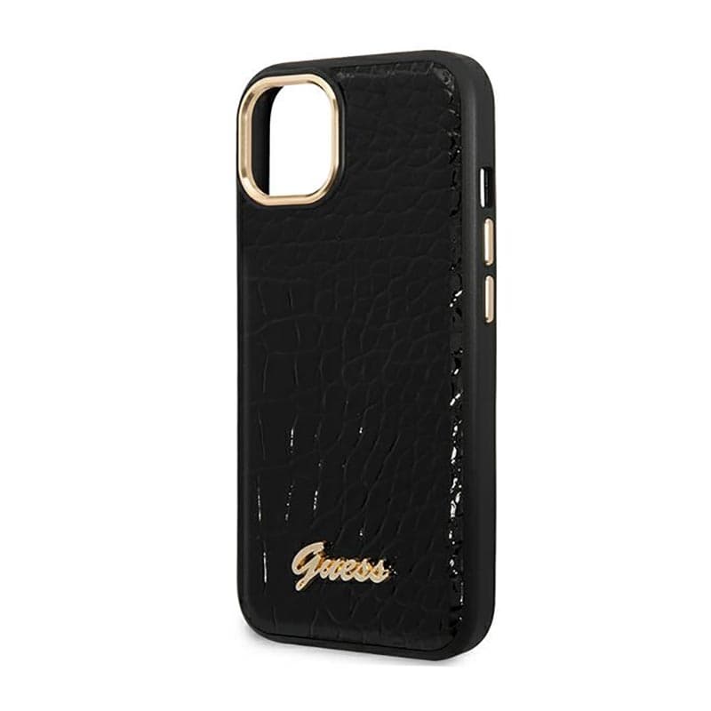 Guess Croco Collection - Case for iPhone 14 Plus (Black) 6