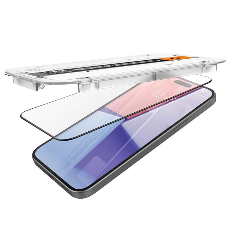 Spigen GLAS.TR EZ FIT FC - Tempered Glass for iPhone 15 Plus (Black Frame) 6