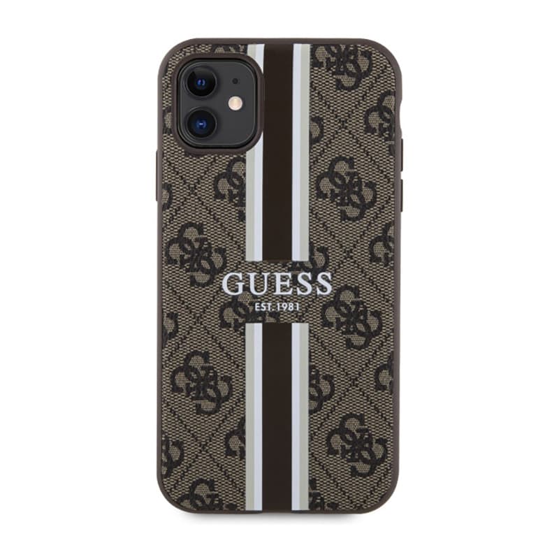 Guess 4G Printed Stripes MagSafe - Case for iPhone 11 (Brown) 3