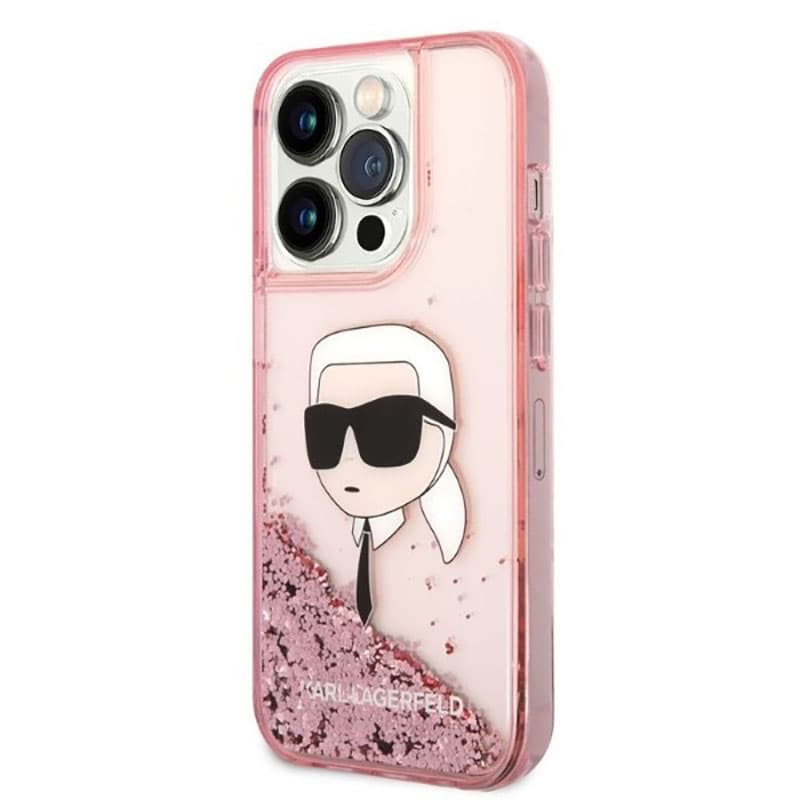 Karl Lagerfeld Liquid Glitter NFT Karl's Head - Case for iPhone 14 Pro (Pink) 2