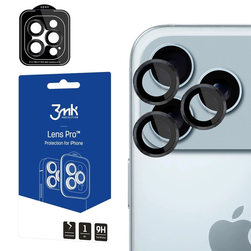 3mk Lens Protection Pro - Camera Lens Glass for iPhone 17 Pro / iPhone 17 Pro Max (Black) 1