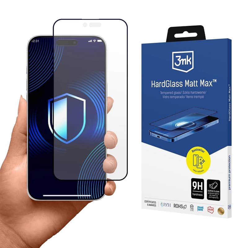 3mk HardGlass Matt Max - Matte Tempered Glass for iPhone Air 1
