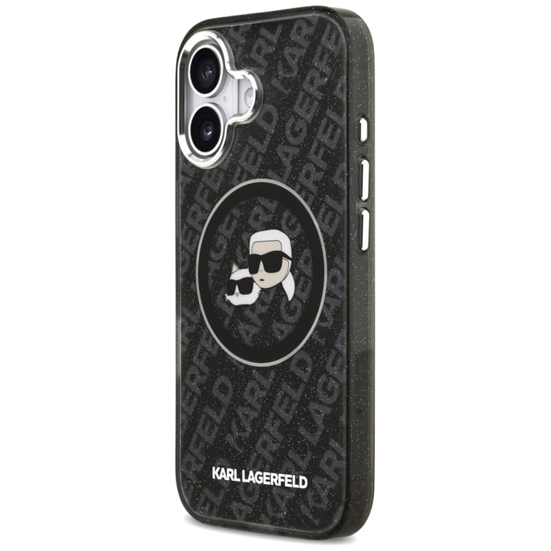 Karl Lagerfeld IML Glitter Karl & Choupette Heads Logo MagSafe - Case for iPhone 17 (black) 2