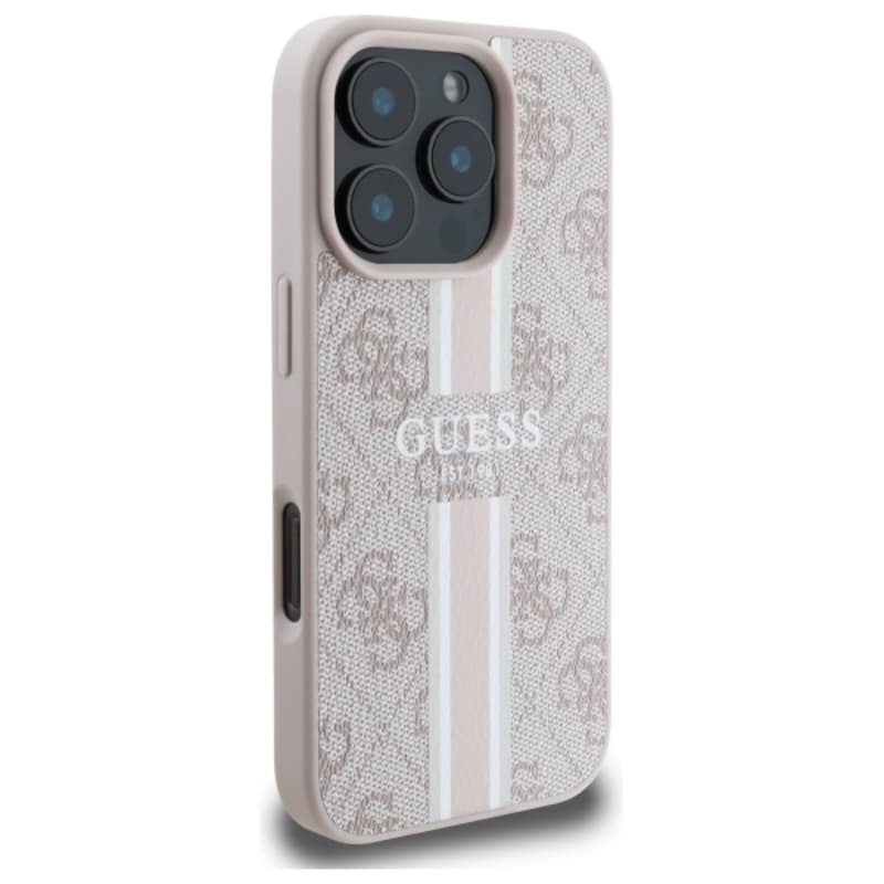 Guess 4G Printed Stripes MagSafe - Case for iPhone 16 Pro Max (pink) 4