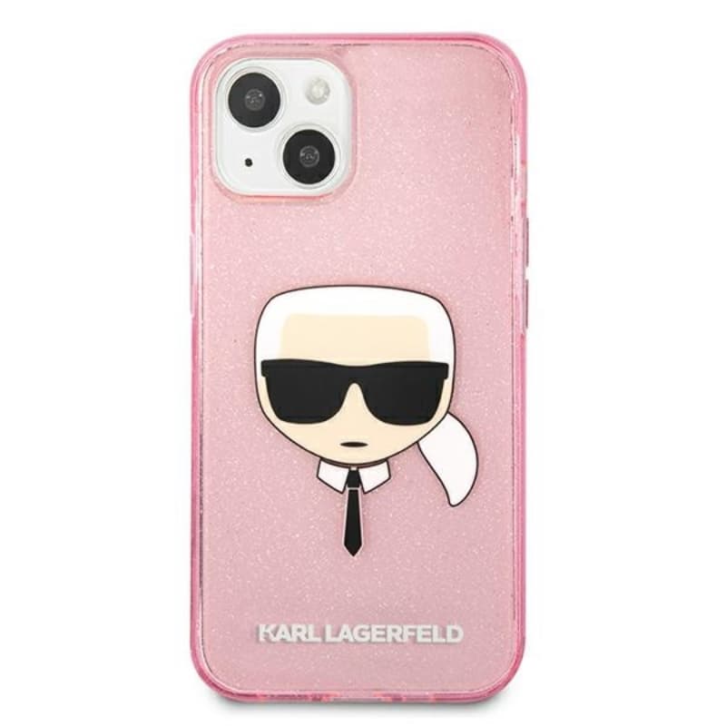 Karl Lagerfeld Karl’s Head Glitter - Case for iPhone 13 Mini (Pink) 3