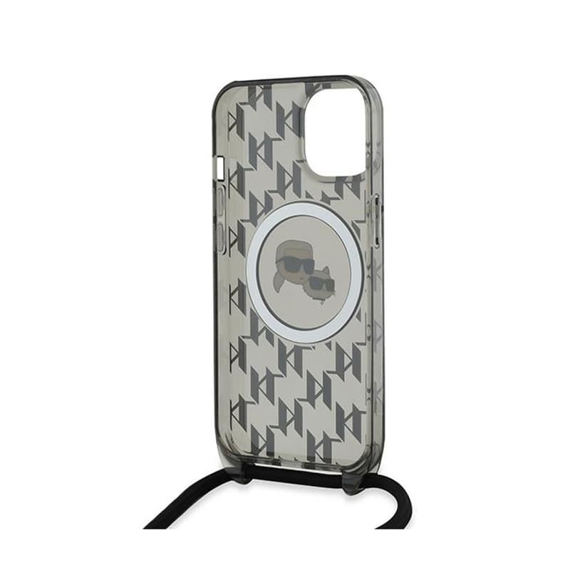 Karl Lagerfeld IML Crossbody Monogram Karl & Choupette Head MagSafe - Case for iPhone 15 / 14 / 13 (Black) 6