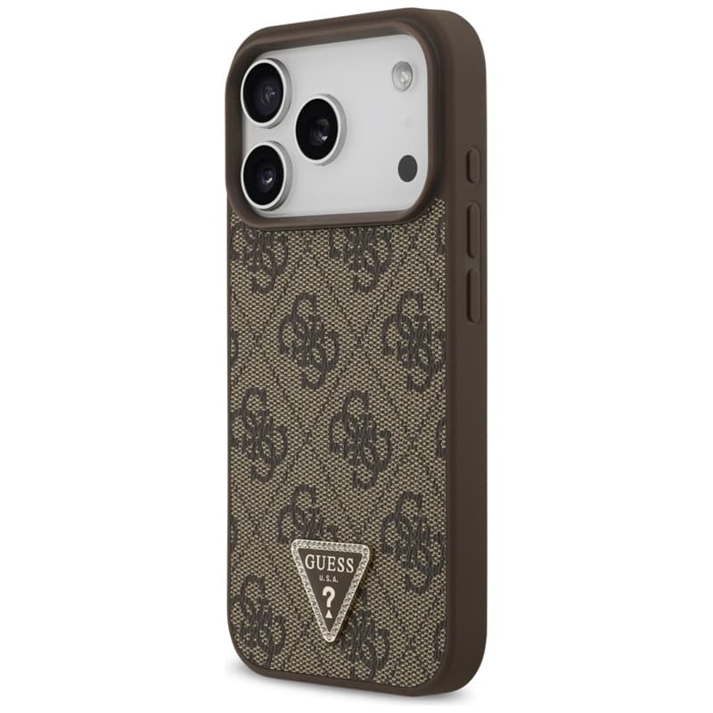 Guess Leather 4G Triangle Strass MagSafe - Case iPhone 17 Pro (brown) 2