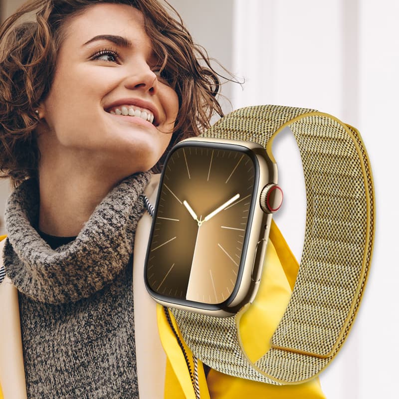 Crong Melange - Magnetic strap for Apple Watch 38/40/41/42 mm (yellow melange) 8