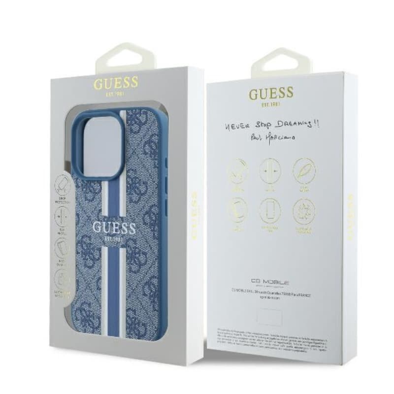 Guess 4G Printed Stripes MagSafe - Case for iPhone 16 Pro (blue) 8