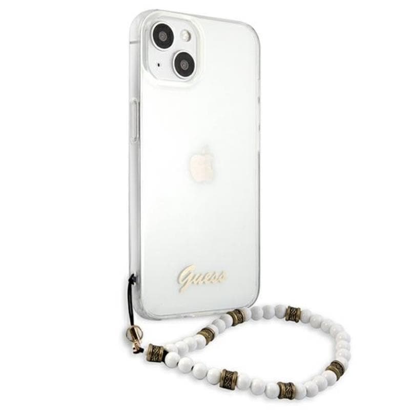 Guess White Pearl Strap - Case iPhone 15 / 14 / 13 (Clear) 4