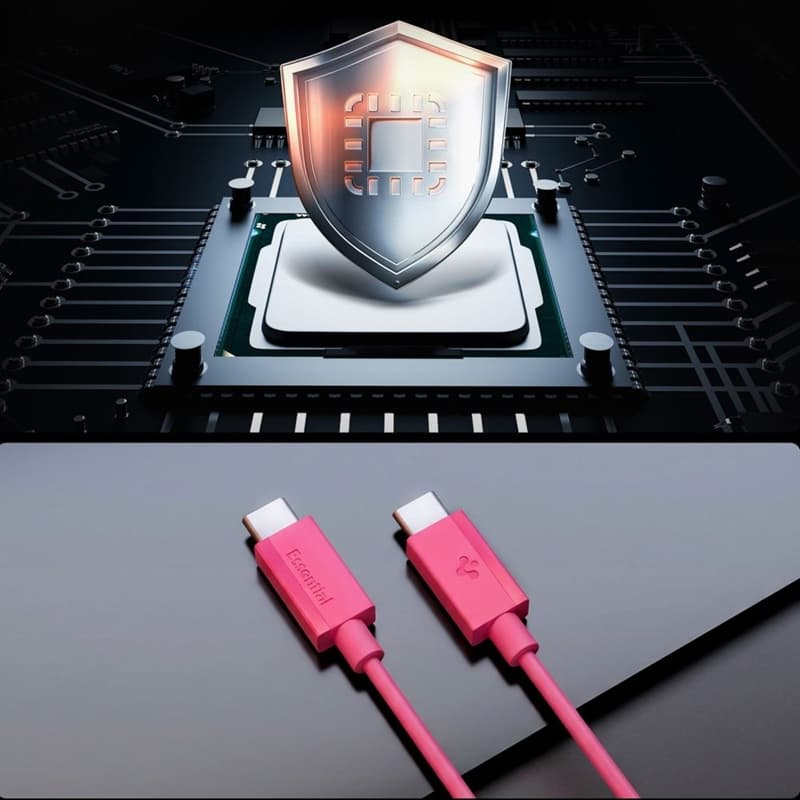 Spigen EB6010CC Essential - USB-C to USB-C Cable 60W 1m (Pink) 3