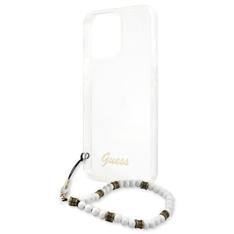 Guess White Pearl Strap - Case iPhone 13 Pro (Clear) 6