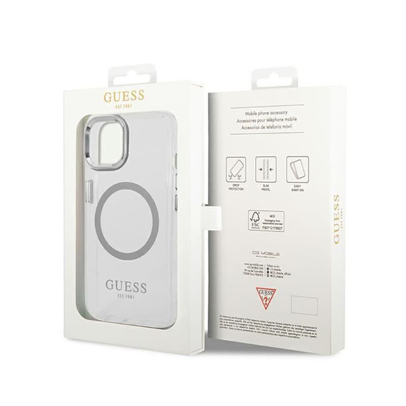 Guess Metal Outline MagSafe - Case for iPhone 14 Plus (Clear) 8