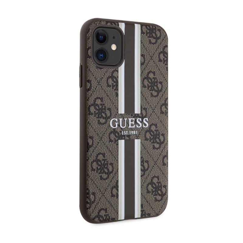 Guess 4G Printed Stripes MagSafe - Case for iPhone 11 (Brown) 4