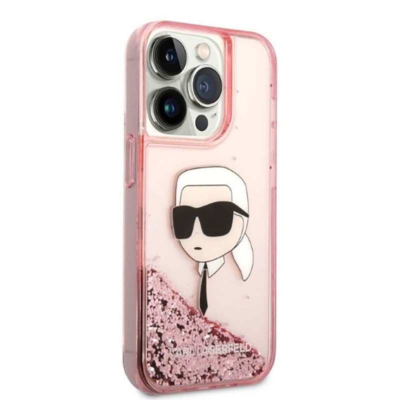 Karl Lagerfeld Liquid Glitter NFT Karl's Head - Case for iPhone 14 Pro (Pink) 4