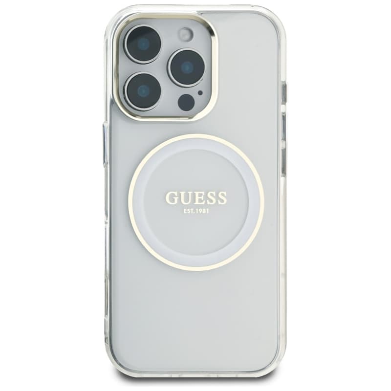 Guess IML Metal Colored Circle Classic Logo MagSafe - Case for iPhone 16 Pro (white) 3