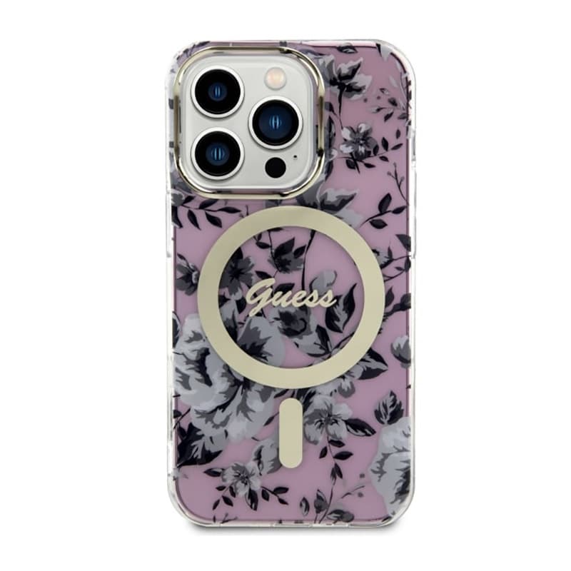 Guess Flower MagSafe - Case for iPhone 14 Pro (Pink) 3