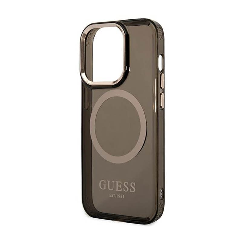 Guess Gold Outline Translucent MagSafe - Case for iPhone 14 Pro (Black) 6