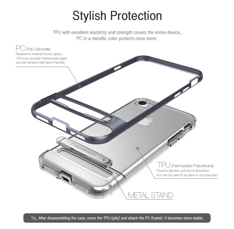 Mercury Dream Bumper - Case for Samsung Galaxy S9+ with metal stand (Gold) 4