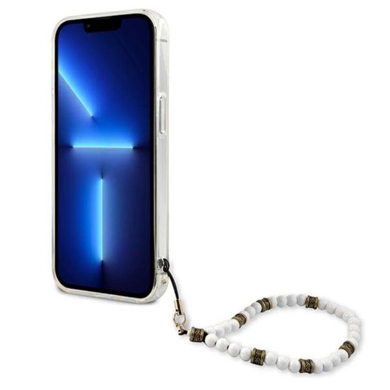 Guess White Pearl Strap - Case iPhone 15 / 14 / 13 (Clear) 5